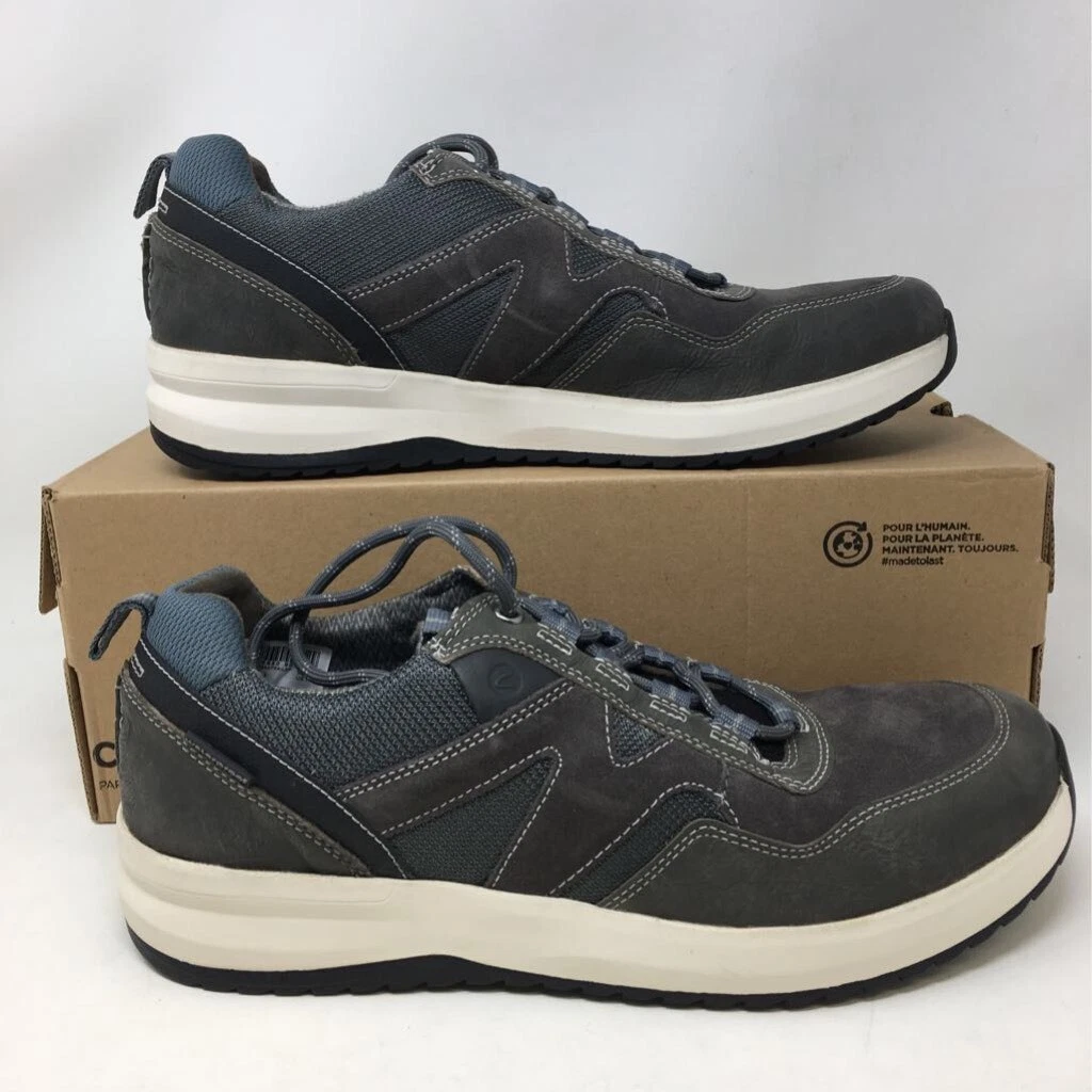 Clarks Mens Wellman Trail Running Shoes Gray 69481 Leather Low Top 11.5M New
