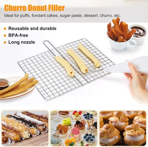 Macchina per churro in acciaio inox 6 ugelli per tubi e 9 dischi per biscotti - Foto 5 di 7