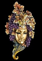 Venezianische Maske - Bacchus - Wand Deko Figur Gesicht Trauben