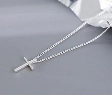 Cross Necklace Stainless Steel Pendant for Kids Small for little girls and boys