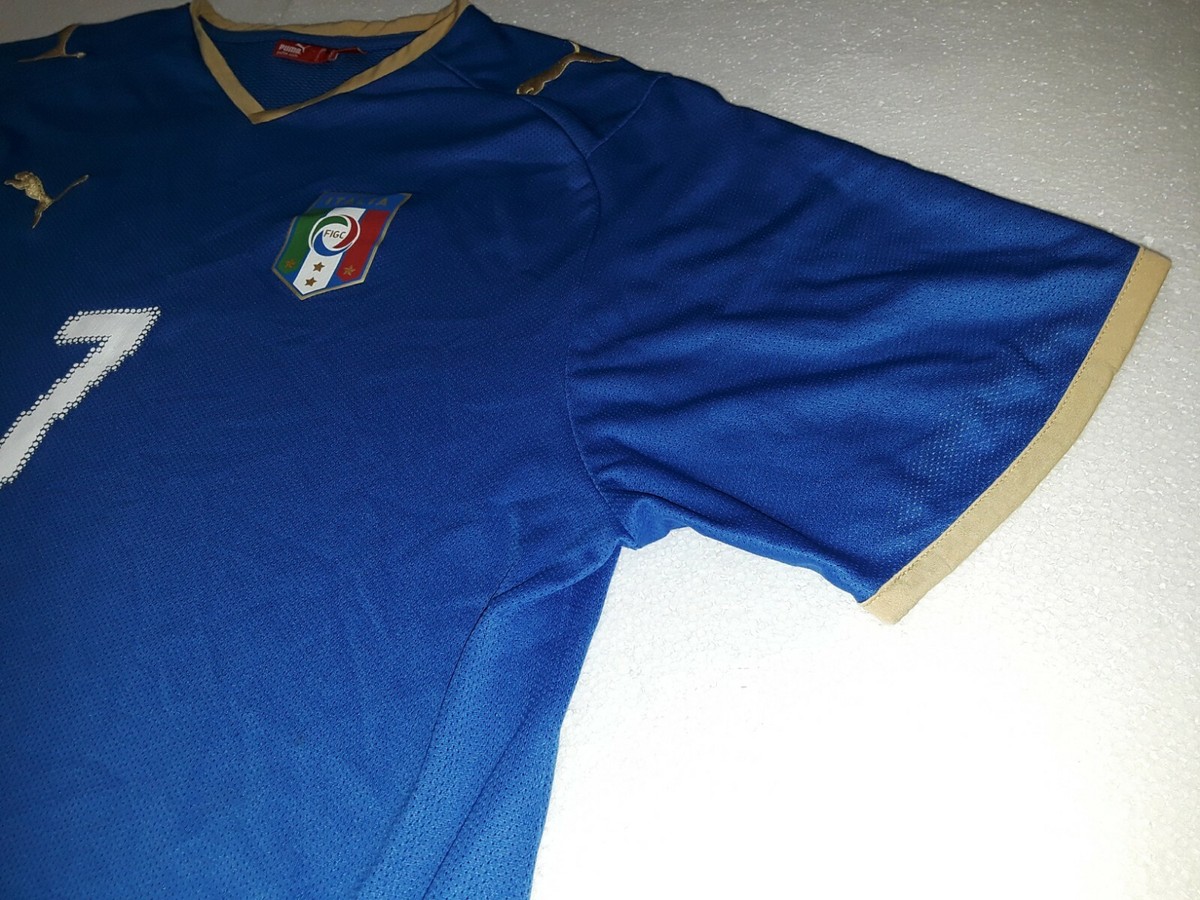 PUMA 2003 イタリア代表ユニフォーム DEL PIERO M 青 7 2003-04 Italy Home Shirt Del Piero #7 - 6/10 - (M)