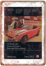 Vintage Datsun 240K 1975 Auto Ad Reproduction Metal Sign A11407