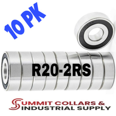 (10) R20-2RS PREMIUM DOUBLE SEALED BALL BEARING 1-1/4 ID X 2-1/4 OD X 1/2 WIDE