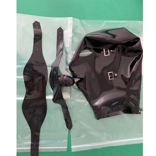 Sexy Hot Sale Latex Rubber Hood Cover with Long Nose Dental Mouth Tube Gag - Image 3 of 4
