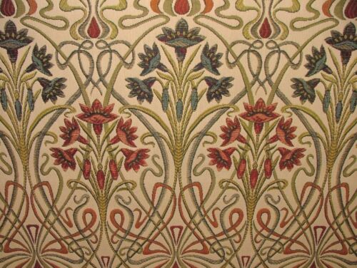 Tissu d'utilisation de coussin rideau jacquard bijou épais designer Art Nouveau - Photo 1/12