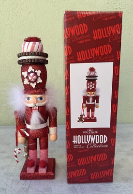 Kurt Adler Hollywood Red Gingerbread Nutcracker with Cookie Hat, 12 inches NEW