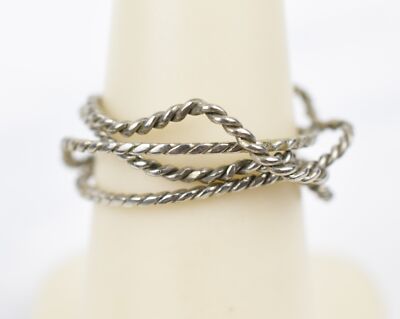 Sterling Silver Puzzle Ring Size 6-6.25 Unique Interlocking Bands Solve & Wear