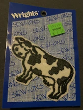 Vintage Wrights Sew On Patch - Cow 4”