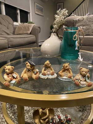 5 Pieces Enesco Teddy Bear Collection 