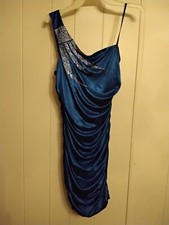 Deb Formal royal blue Prom Dress - One Shoulder, Satin Size M - Excellent 