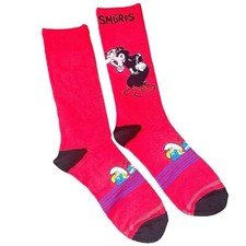 SMURFS with Gargamel CartoonSocks Men's Size OS Crew Socks Brand New with Tags
