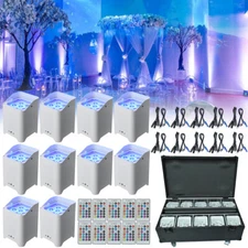 10PCS 6x18W Par Light Wireless Battery Powered RGBWA+UV DMX DJ Stage Light