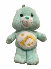 Care Bears 8" Wish Bear Mint Green Plush Shooting Star Vintage - 2004 Red Heart