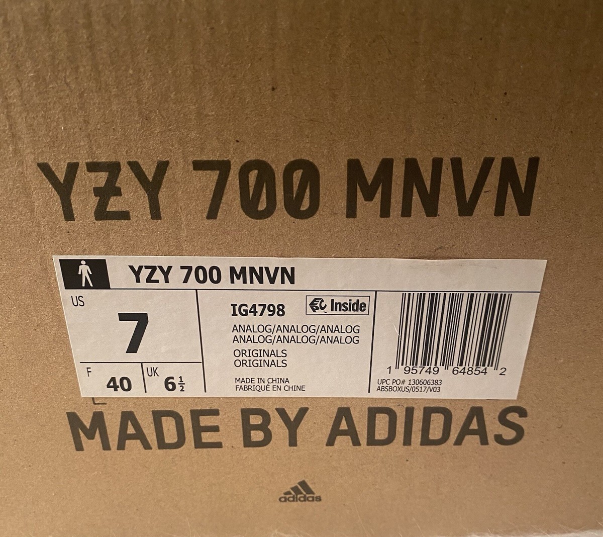 Adidas Yeezy Boost 700 MNVN Laceless Analog | eBay