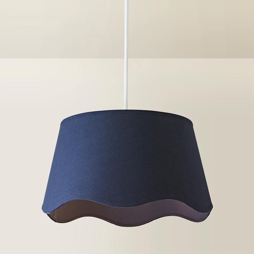 Large Lightshade Easy Fit Ceiling Shade Natural Linen Lampshade Scalloped Edge - Picture 23 of 38