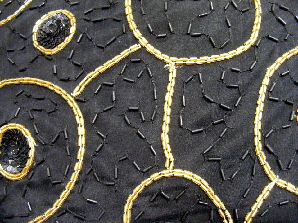 BLUSA TÚNICA SEDA TOP AÑOS 80 CON CUENTAS BLUSA INSPIRADA EN ALETAS HOMBRERAS S Foto 4 de 4