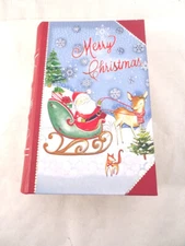 Merry Christmas Faux BOOK BOX Gift Box Holiday Home Decor