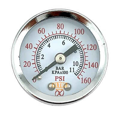 #ad Air Pressure Gauge 1.5quot; Center Back Mount 1 8quot; NPT 1 1 2quot; Dial 0 to 160 PSI $7.89