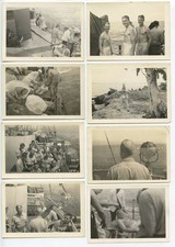AMERICAN SAILORS/U.S. SERVICEMEN ON SHIP AT SEA, LOT OF VINTAGE PHOTOS