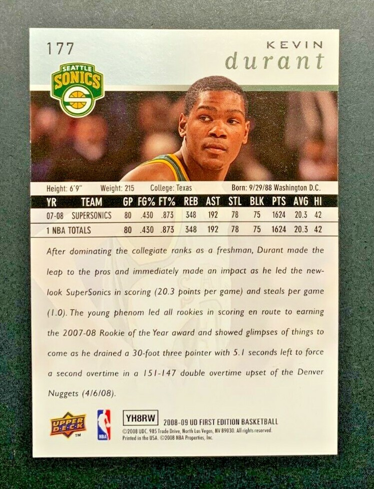 2008-09 Upper Deck First Edition - Kevin Durant #177 Seattle