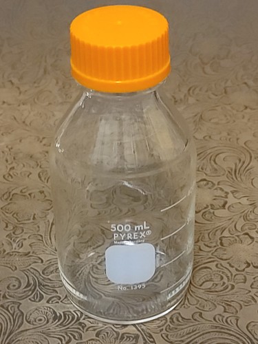 Pyrex 500mL Glass Storage Media Bottle W/GL45 Screw Cap And Drip Ring 1395 #31 ❉ - 第 1/22 張圖片