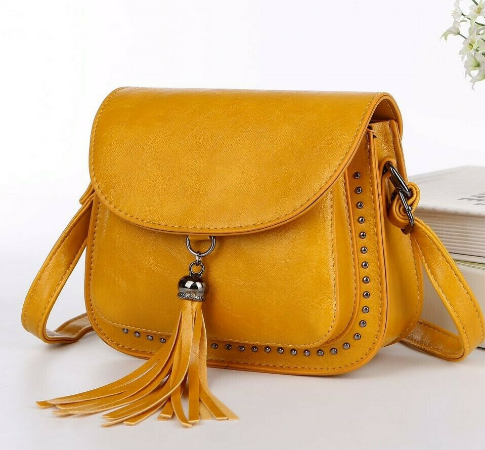 Ladies Tassel Style Studded Cross Body Bag Women Shoulder Satchel ...