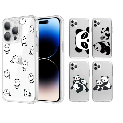 Cute Panda Hülle Für iPhone 15 14 Pro Max Plus 13 12 11 XR Xs Max 7 8 TPU Cover