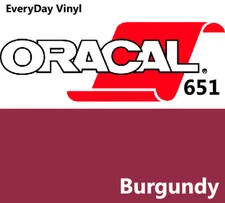 12"x5' - Burgundy - Oracal 651 -shiny Adhesive Vinyl - Craft Hobby Sign Cutters