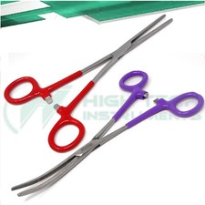 Dog/Cat Pet Groomers Hair Ear Cleaning Locking Forceps STR CRV 8" Vinyl Grip