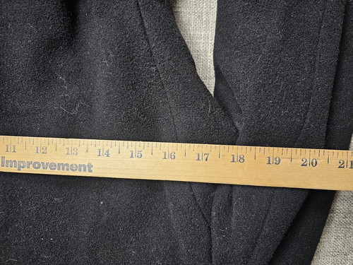 VINTAGE Ralph Lauren Coat Womens 10 Black Wool Cashmere Robe Wrap Faux Fur LRL - Picture 11 of 12