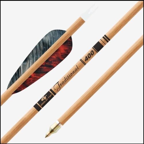 GT Traditional Arrows made with Feathers Gold Tip
