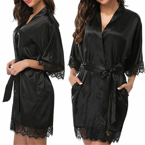 Vestido de Baño Cómodo Novia Kimono Boda Noche Vestido atractivo elegante - Imagen 17 de 22