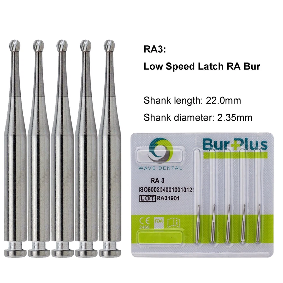WAVE Dental Round Latch Carbide Bur RA 1 2 3 4 5 6 7 8 Midwest LA For Slow Speed - Image 4 of 4