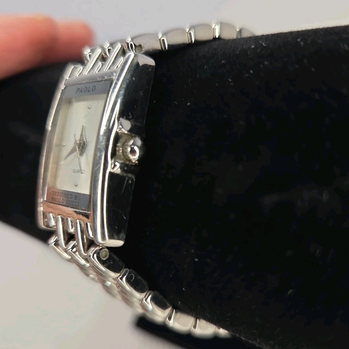 Vintage Paolo GUCCI Metal Silvertone Link Ladies Elegant  display picture 3