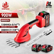 Cordless Grass Shears & Hedge Shrubbery Trimmer 2-in-1 Electric Shrub Trimmer