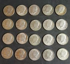 20 Silver Kennedy Half Dollars 40% Silver Halves 1965-1070 Coins