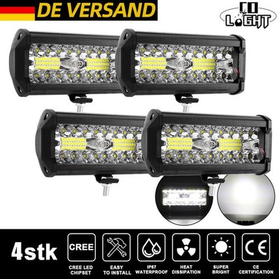 4x 600W LED Arbeitsscheinwerfer 12V Offroad Scheinwerfer Traktor Bagger SUV LKW