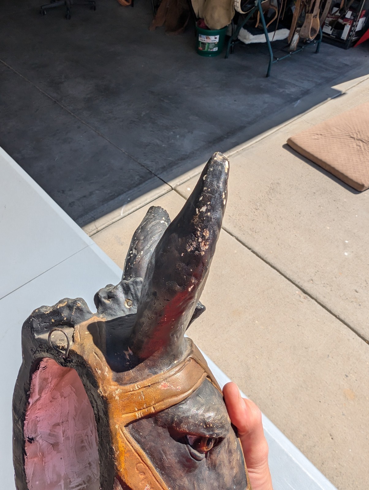 RARE 1909 Borax Mule Head Chalk Advertisement Wall Decor Advertising Sign