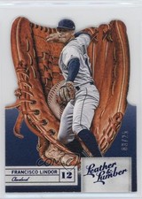 2019 Panini Leather & Lumber Gloves Die-Cut Blue 3/25 Francisco Lindor #9 02v3