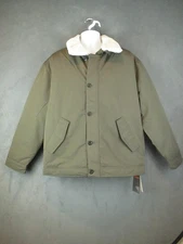 Frank And Oak Aviator Jacket Mens Large Green Sherpa Collar Water Resistant Warm