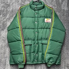 Swingster Puffer Jacket XL Green Excellent Vintage Dekalb Pfizer Genetics