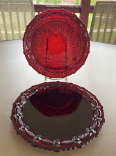 Avon Ruby Red 1876 Cape Cod Dinner Plates, 10...