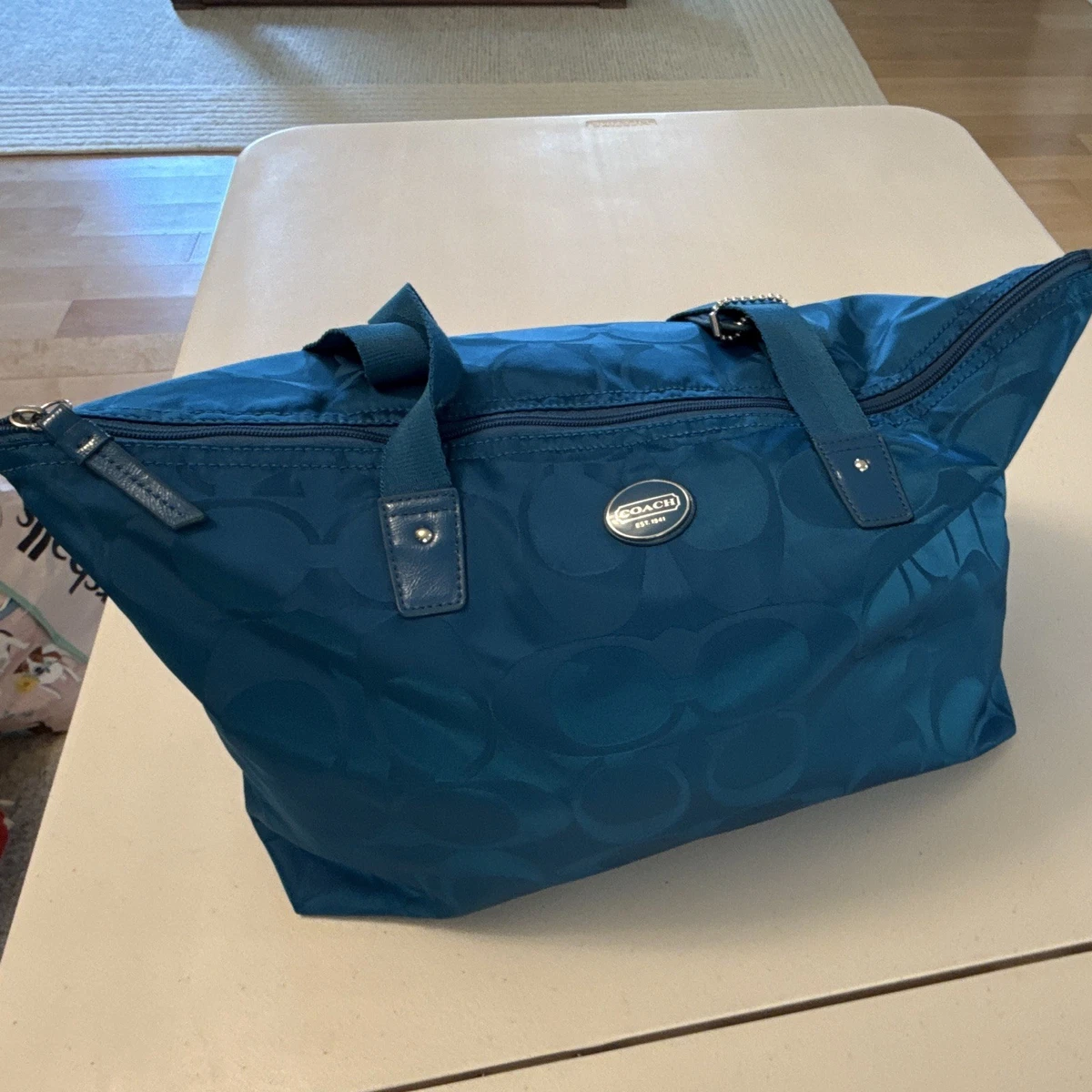 バッグ COACH shoulder tote bag nylon leather Coach Nylon Exterior Shoulder Bag Bags & Handbags for Women for