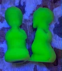 Fenton vintage satin uranium glass praying boy girl figurine