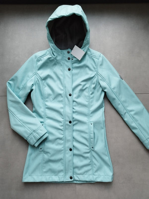 Yigga Spring Vibes Mädchen Softshelljacke türkis 164 mit Kapuze Taschen