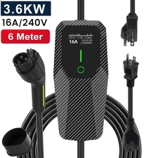 Portable EV Charger 3.6KW 16A 6M Car Vehicle Charging Cable Level 1+2 NEMA 5-15P