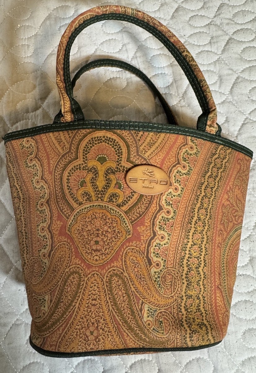 ETRO Profumi Paisley Nylon Brown/Green Mini Tote Bag | eBay