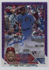 2023 Topps Chrome Rookie Purple Speckle Refractor 92/299 Darick Hall Auto 0eo6