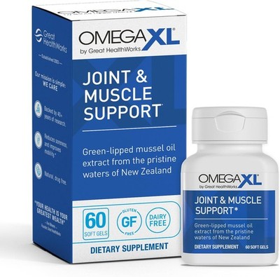 OmegaXL Joint Support Supplement, for Relief - Natural Muscle Support, Green L