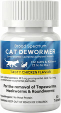 Broad Spectrum Dewormer for Cats and Kittens Praziquantel and Pyrantel Pamoate